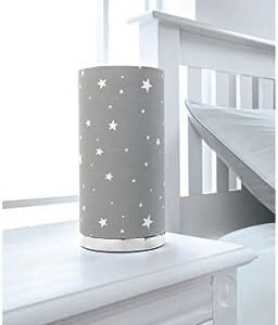 Fancy Printed Kids Room Bedside Table Lamp - Grey Stars