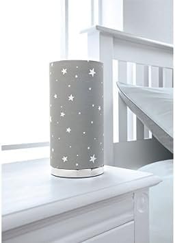 Fancy Printed Kids Room Bedside Table Lamp - Grey Stars