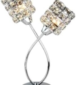 2 Bulbs Crystal Table Lamp With Dimmer.