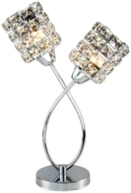 2 Bulbs Crystal Table Lamp With Dimmer.