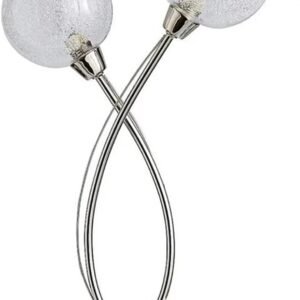 Rimi 2 Globe Crackle Ball Table Lamp Light With Dimmer