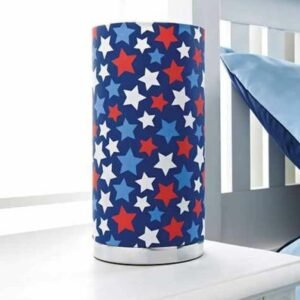 Fancy Printed Kids Room Bedside Table Lamp - Blue Stars