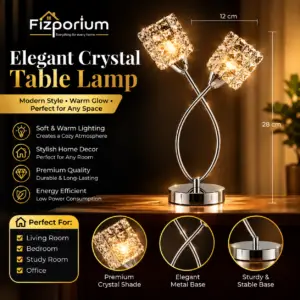 2 Bulbs Crystal Table Lamp With Dimmer