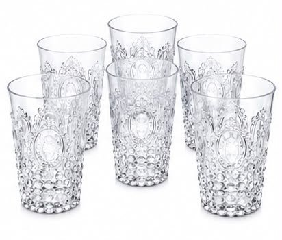 Acrylic Water Jug Set with 6 Glasses – 2.5 Litre Clear Jug with Lid & 6 x 400ml Tumblers | 7 Piece BPA-Free Drinkware Set | Crystal Effect Pitcher for Water, Juice, Iced Tea & Parties - Image 4