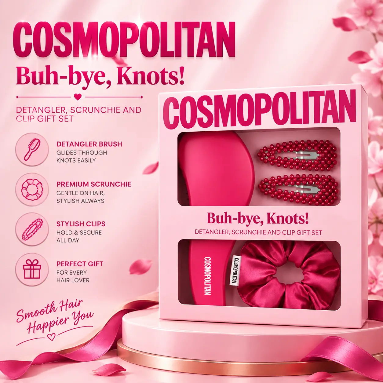 Cosmopolitan Buh-Bye Knots Gift Set 4pk - Pink