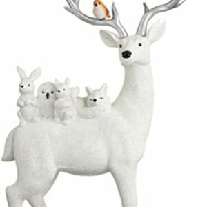 Fabulous Durable Stag & Woodland Animals Ornament Christmas Decoration - White