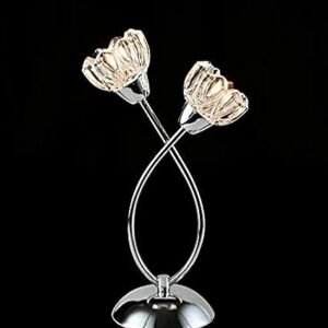 DEERA 2 Flower Cut Out Design Flower Crystal Table Lamp Light with Dimmer
