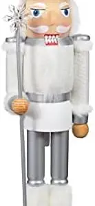 Wooden 95%, Fabric 5% Deluxe Christmas Nutcracker Ornament Resin Nutcracker Xmas Gifts 46cm 10 x 8.5 x 46cm 658g - White