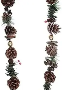 Pinecone Traditional Christmas Garland Perfect For Hanging up Anywhere in Your Home Over The Festive Period 256g 120cm - Glitter
