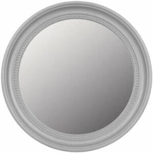 Elegant Looking Round Beaded Mirror Lobby Bedroom Wall Hang Make Up Mirror Perfect For Hallways, Bedrooms and More - Silver