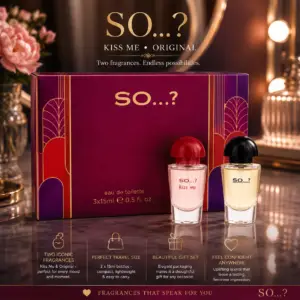 So…? Mini Eau de Toilette Gift Set for Women – 3 x 15ml Travel Size Perfume Collection | Kiss Me, Original & Sinful Fragrances | Ladies Gift Set for Birthday, Christmas & Travel