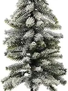 Fabulous Snowy Tree with Wooden Base Place it on The Fireplace, a Sideboard or Shelf Decoration Your Home This Christmas