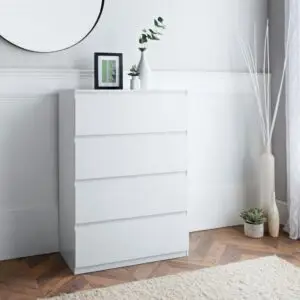 Sienna 4 Drawer Chest - White