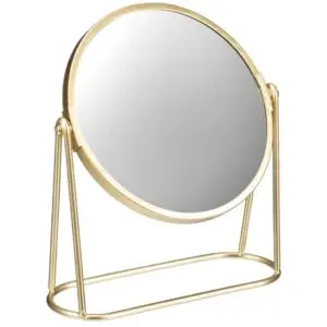 Round Gold Rim Mirror