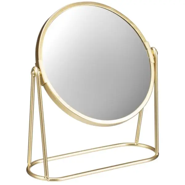 Round Gold Rim Mirror