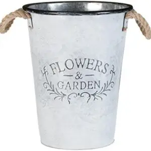Vintage Metal Galvanised Flowers & Garden Bucket ideal for indoor & outdoor herb. Brand: Scotrade