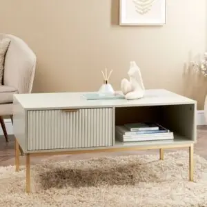 Arlo Coffee Table – Cashmere & Gold
