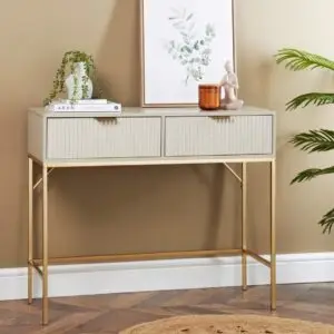 Arlo Console Table - Cashmere & Gold