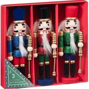 Wooden 95%, Fabric 5% Nutcracker Men Box Have Been a Fixture of Our Festive Decor For Generations 14 x 14 x 3.5cm 3pk - Traditional