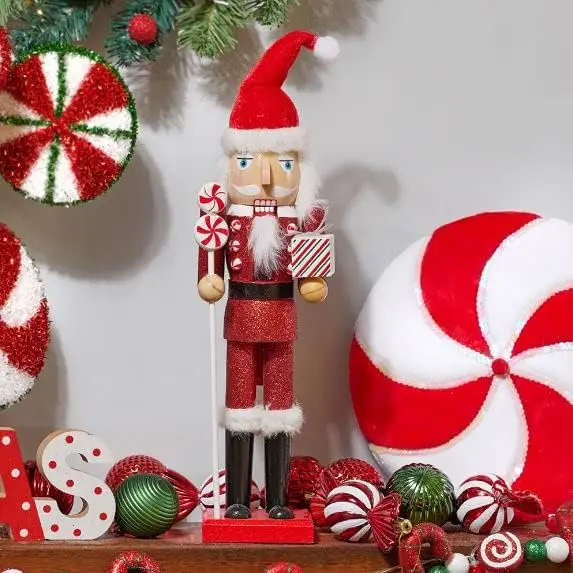 Festive Feeling 14" Nutcracker Sure To Bring Festive Cheer To Any Household This Christmas.- Santa