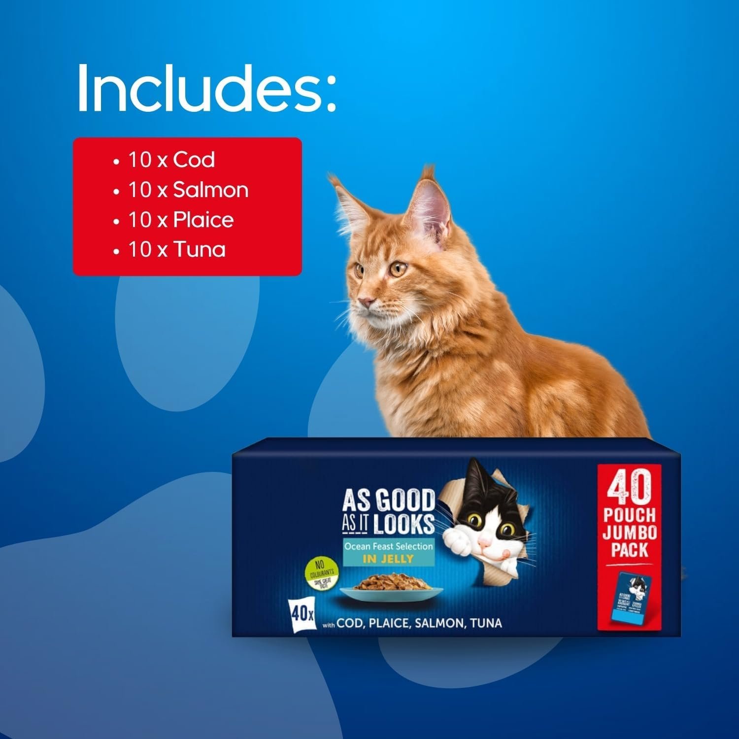 Ocean Feasts Cat Food, Cat Food Ocean, Complete Food for Adult Cats, Fish Selection in Jelly, (40 Pouches) - Image 2