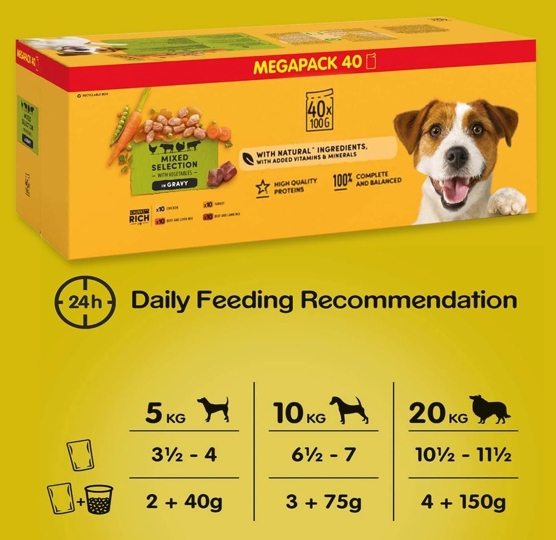Mixed Selection Pouches in Gravy - Adult Wet Dog Food With Chicken, Turkey, Beef and Lamb Max, Beef and Liver Max (40 x 100g) - Image 3