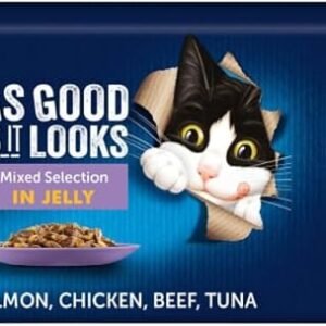 Mixed Selection in Jelly Cat Food Pouches, Complete Wet Cat Food, Meat and Fish Variety in Jelly Multipack, 40 x 100g