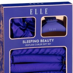 New Blue Sleeping Beauty Set Perfect Curls in The Morning Without Any Heat Damage Includes Heatless Curler, Scrunchies and Hair Clip Great as a Gift for Friends or Family - A47