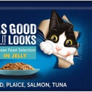 Ocean Feasts Cat Food, Cat Food Ocean, Complete Food for Adult Cats, Fish Selection in Jelly, (40 Pouches)
