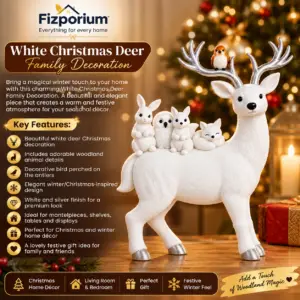Fabulous Durable Stag & Woodland Animals Ornament Christmas Decoration - White