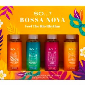 Fizporium SO…? Bossa Nova Body Mist Gift Set for Women – 4 x 50ml Fragrance Body Sprays | Copacabana Sunset, Rainforest Paradise, Rock in Rio & Tropical Tango | Ladies Gift Set.