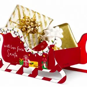 Festive Christmas Gift Sleigh Decorative Santa Sleigh – Christmas Present Display Decoration