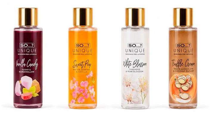 Unique Body Mist Gift Set for Women – 4 x 50ml Fragrance Body Sprays | Vanilla Candy, Sweet Pea, White Blossom & Truffle Cream | Ladies Perfume Gift Set - Image 2