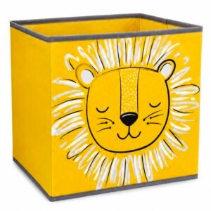 2 Pack Lion Storage Cube Boxes 27 x 27 x 27 cm