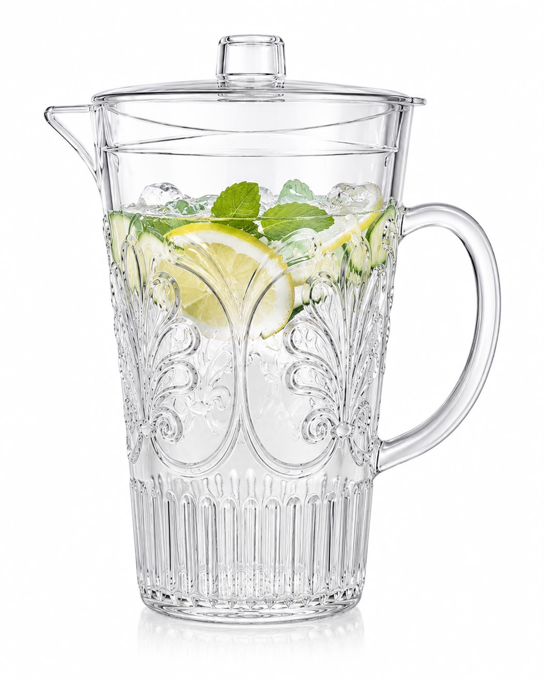 3 Litre Clear Plastic Water Jug with Lid | Decorative BPA-Free Serving Pitcher | Durable Juice, Water & Iced Tea Jug for Home, Fridge, Garden Parties & Office. - Image 4