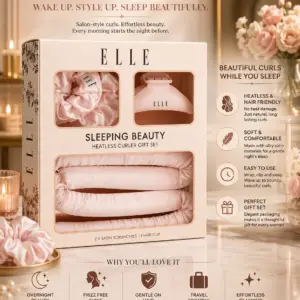 4 pcs Elle Sleeping Beauty Set Perfect Curls - Pink
