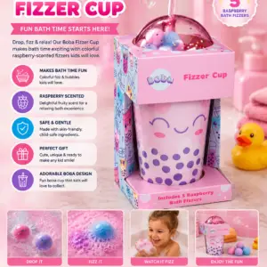 Boba Fizzer Cup Bath Fizzers 5pc - Enjoy A Fun, Fragrant, and Relaxing Bath with This Boba Fizzer Cup Bath Fizzer Set - The Stocking Filler - 5 Piece Set