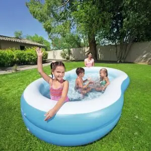 Staycation Curved Family Paddling Pool 262x159x46cm Inflatable Garden Pool
