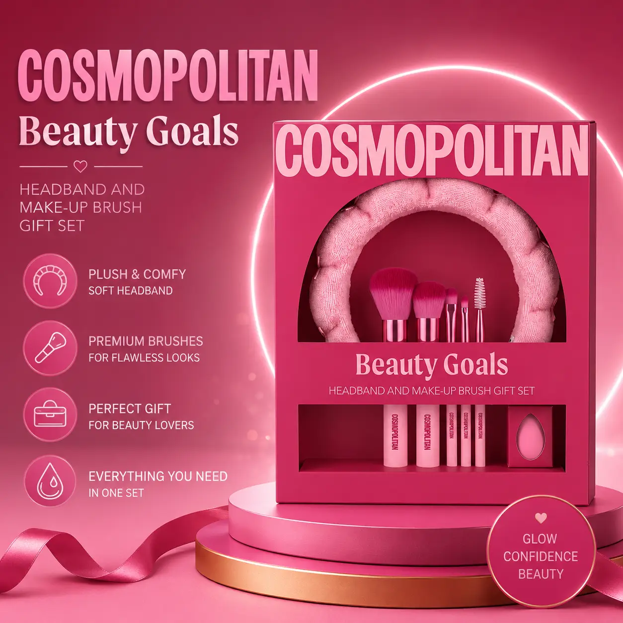 Cosmopolitan Beauty Goals Set 7pcs - Raspberry