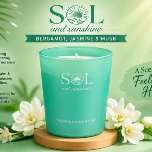 Sol Large Tin Scented Candle - Bergamot, Jasmine & Musk