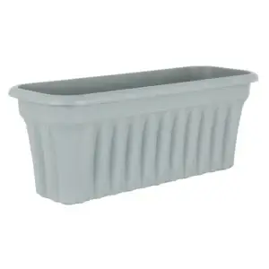 80cm Extra Large Grey Trough Plant Pot Garden Long Flower Herb Plastic Planter