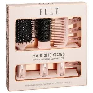 7Pcs Elle Hairbrush Gift Set Assortment Of Stylish Brushes Perfect Xmas Gift