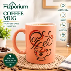 Coffee Mug Peach Ceramic Coffee Cup Stylish Glossy Finish Hot & Cold Drinks Gift